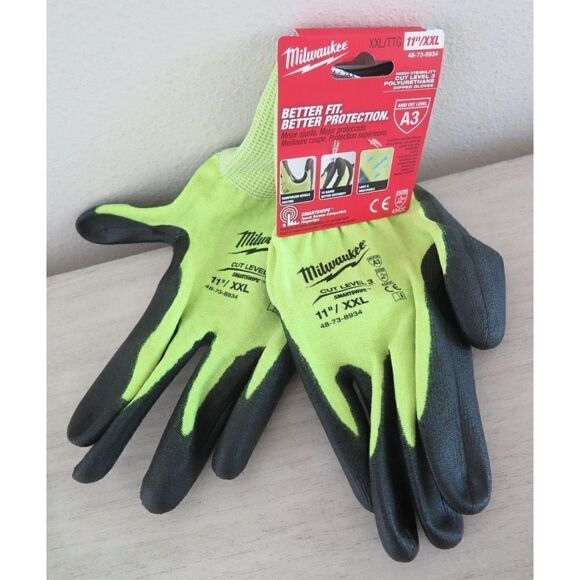 Milwaukee 48-73-8934, 11"/2XL Nitrile Level 3 Cut Resistant Poly Dipped Gloves - Picture 3 of 4